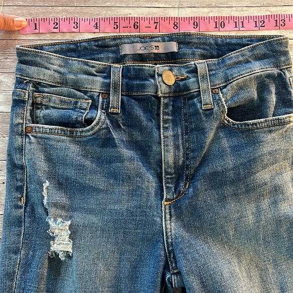 Joes Jeans Medium Wash Distressed High Rise Skinny Ankle Jeans - Picture 6 of 8